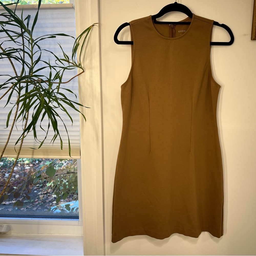 Everlane camel thick cotton modal tank dress size large